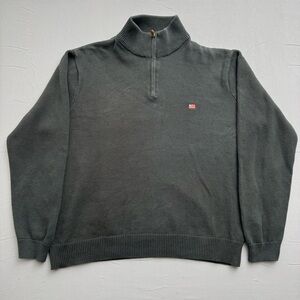 Polo Jeans Company 1/2 Zip Mock Neck Sweater XXL Dark Gray RL Flag Logo Cotton